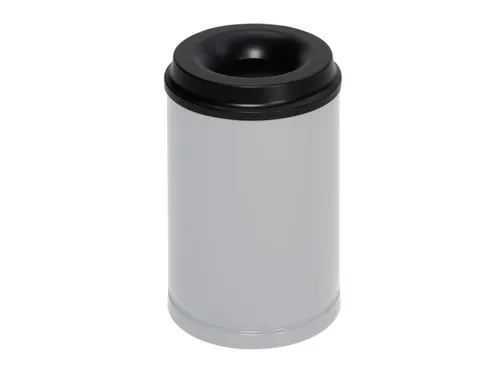 prullenmand zelfblussend 15 liter HxØ 370x250mm kop zwart grijs