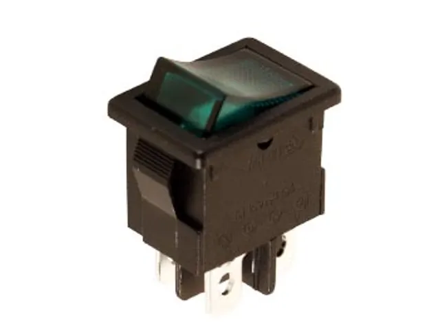 Vermogen Rockerschakelaar 5A-250V Dpst On-Off - Met Groen Neonlicht