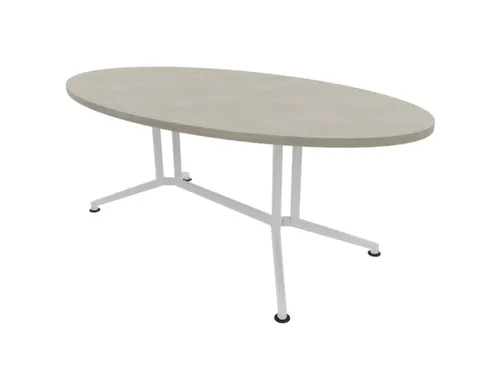 vergadertafel,HxBxD 740x2000x1100mm,ovaal,V-vormonderstel wit