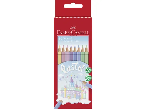 Kleurpotloden Faber-Castell pastel zeskantig karton etui á 10 stuks