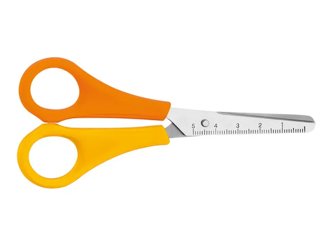Ciseaux Westcott Kids 13cm en plastique pour gauchers. Bout rond, jaun