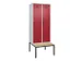 locker met bank,voor scheiding van kleding,HxBxD 2120x800x815mm,2vak