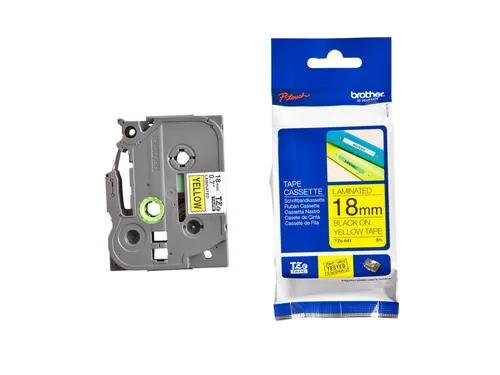 Labeltape Brother P-touch TZe-641 standaard 18mm zwart op geel