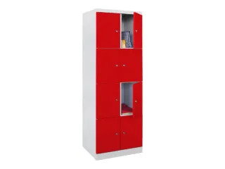lockerkast,HxBxD 1800x600x500mm,2x4vakken,RAL7035,front RAL3000 - 2