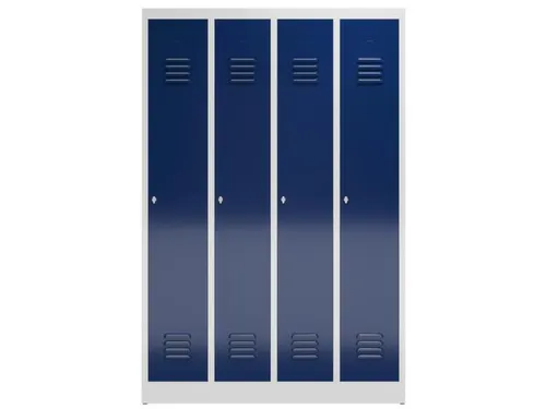 garderobekast 1800x1185x500mm 4vak klink sokkel romp RAL7035 RAL5010