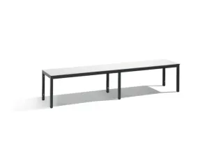 omkleedbank,HxLxD 401x2000x353mm,HPL wit,frame staal RAL7021 - 1