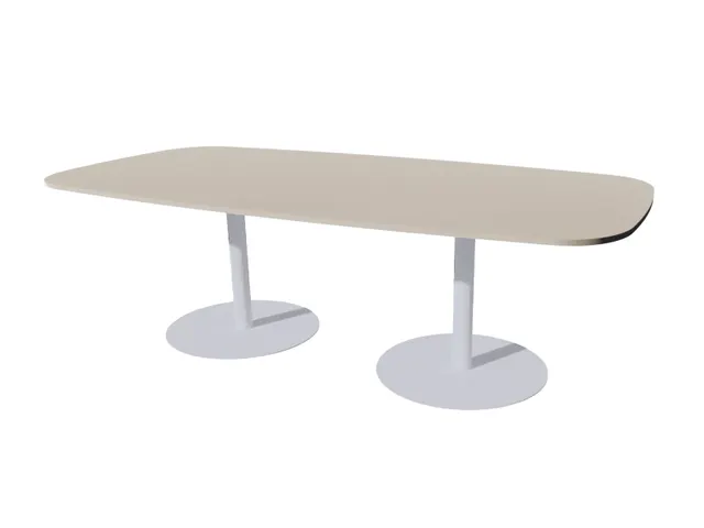 Linesto vergadertafel 240x120 deens ovaal lichtgrijs 25mm alu