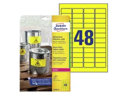 Avery Zweckform Ultra sterk etiket L6103-20 45.7x21.2mm Geel 960 stuks