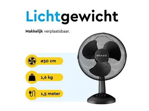 Tafelventilator BRASQ F400 Ø 30cm zwart