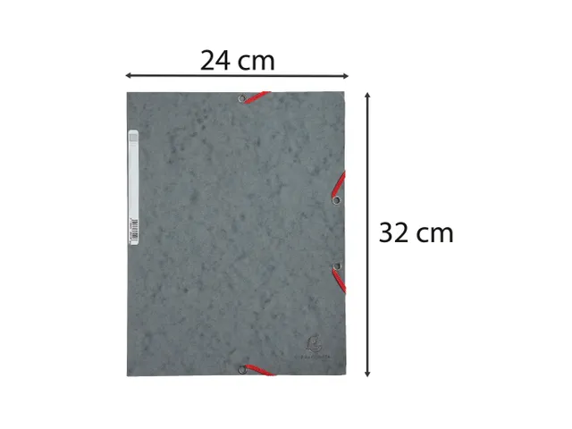 Elastomap 3 kleppen glanskarton 400g/m2 - A4-Grijs