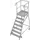 bordestrap,verrijdbaar,bordes H 1,7m,7treden,aluminium,4zwenkwielen