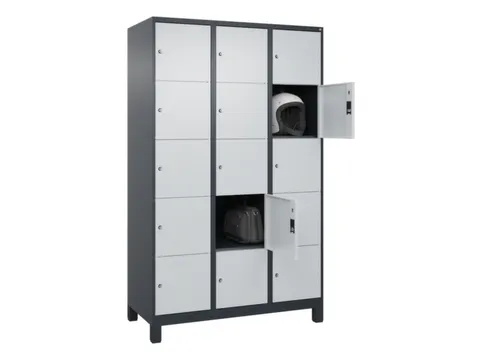 lockerkast,HxBxD 1950x1200x500mm,3x5vakken,vak B 400mm,cil.-slot