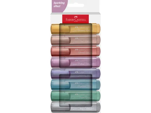 Markeerstift Faber-Castell 46 metallic 8stuks goud, zilver, roze, ruby
