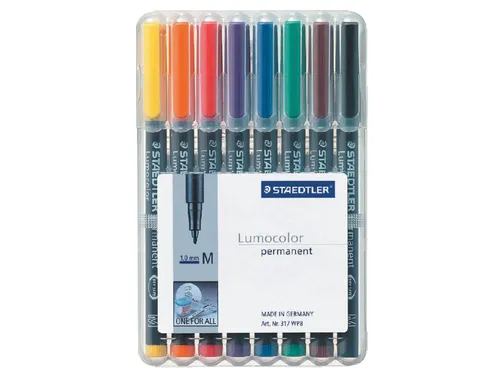 Viltstift Staedtler OHP Lumocolor 317 Medium 1.0mm Assorti 8 stuks