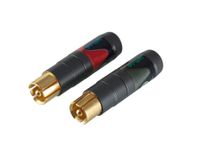 - Cinch (paar), Verguld, Massieve Pin, Voor Kabels Van 3 - 7.3mm