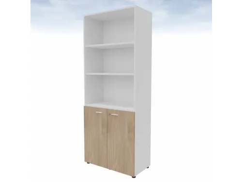 kantoorkast,HxBxD 2140x860x450mm,4xhouten vloer,5ordnerhoogte,romp wit