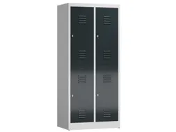 Dubbeldekse garderobekast 1800x800x500mm 2x2vak 400mm RAL7035 RAL7016