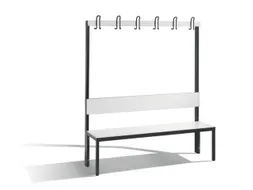 omkleedbank,HxLxD 1650x1500x407mm,HPL wit,frame staal RAL7021