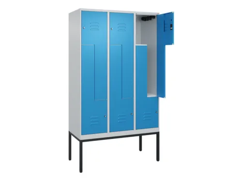 Z-garderobekast,HxBxD 2120x1200x500mm,vak B 200/400mm,cil.-slot