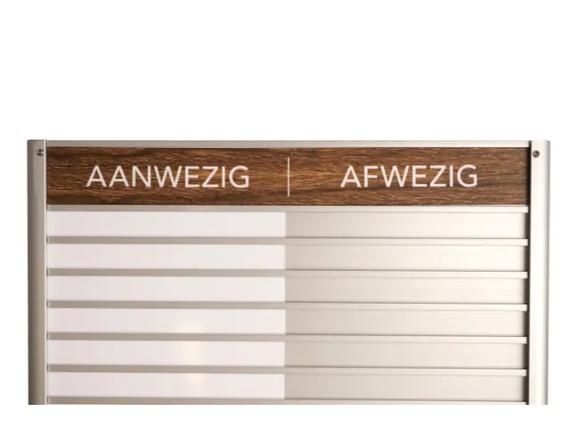 Menoor In-Uit bord 30 namen Aluminium Aanwezig/Afwezig donker Houtlook