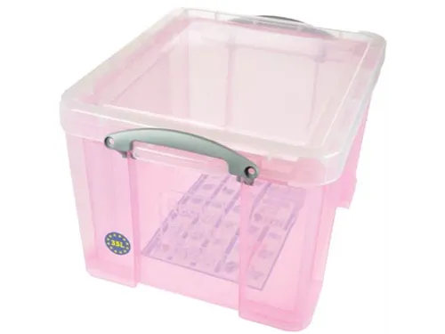 Opbergdoos 35 Liter Roze Transparant