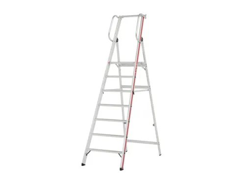 platformladder,bordes HxBxD 1650x440x400mm,7treden,aluminium