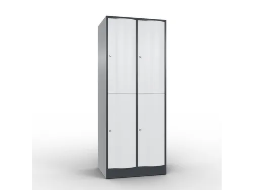 lockerkast cil.slot 1950x770x640mm 2x2 vakken RAL7021 front RAL7035