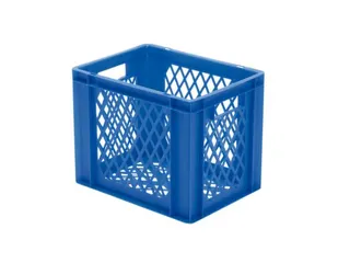 Euronorm-stapelbak 29l 320x400x300mm Wanden/bodem Opengewerkt Blauw - 1