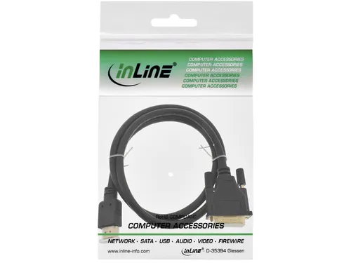 Kabel inLine HDMI DVI 18+1 pin M/M 2 meter zwart
