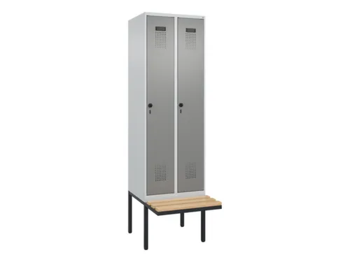 locker met bank,voor scheiding van kleding,HxBxD 2120x600x815mm,2vak