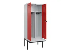 PBM-locker met bank,HxBxD 2120x800x815mm,2vak,vak B 400mm,draaigrendel