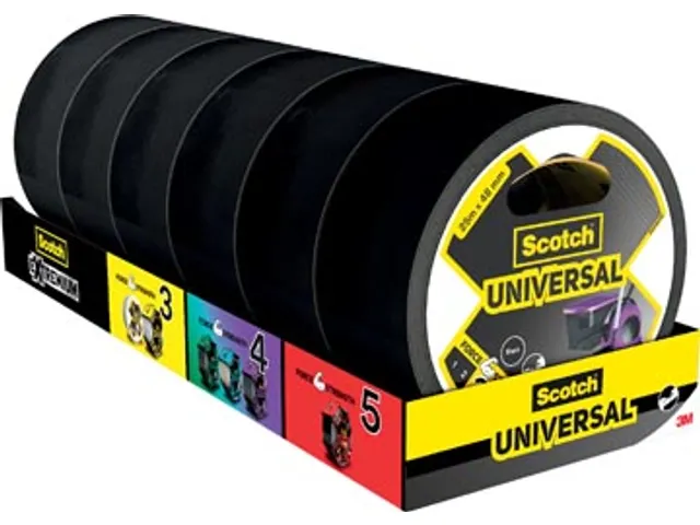 ducttape Universal, ft 48 mm x 25 m, zwart