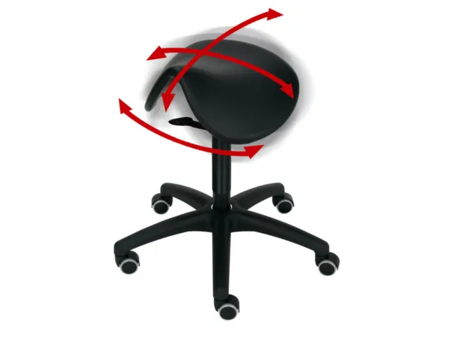 zadelkruk PU-schuim-zadelzitting zwart H 490-680mm gasveer wielen