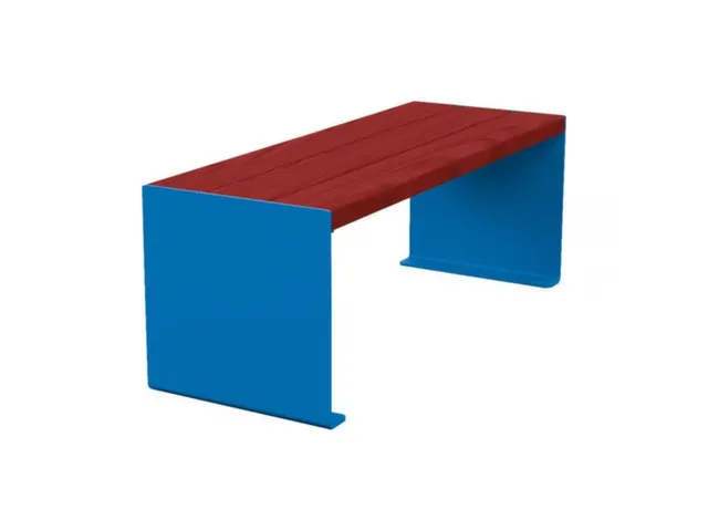 Banc sans dossier L1200mm 3 lattes chêne acajou/RAL5010