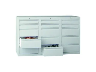 ladekast HxBxD 900x1500x500mm 15laden RAL7035 front RAL7035 - 2