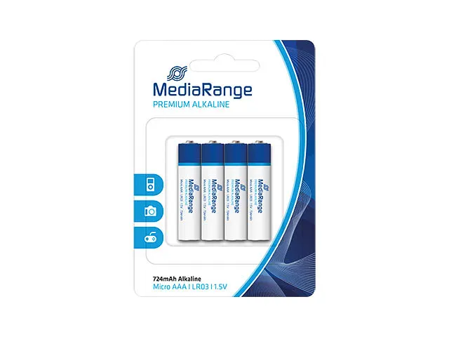 Mediarange Premium Micro Batterijen 4Er Pack L03 Alkaline Aaa 1,5V