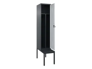 locker met bank,voor scheiding van kleding,HxBxD 2120x400x815mm,1vak - 1
