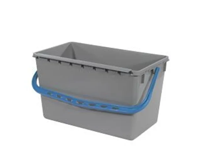 Grijze emmer 22 liter met blauwe hendel