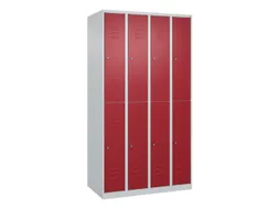 dubbeldekse locker,HxBxD 1850x1000x500mm,4x2vak.,vak B 250mm,cil.-slot