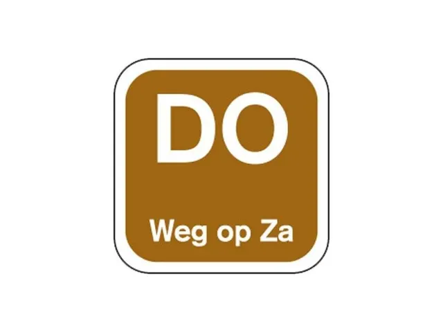 Label DO weg op ZA Bruin Afwasbaar doos 1.000st