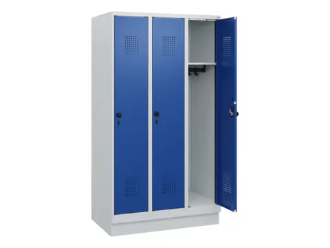 schoollocker,HxBxD 1630x900x500mm,3vak,vak B 300mm,draaigrendel,sokkel