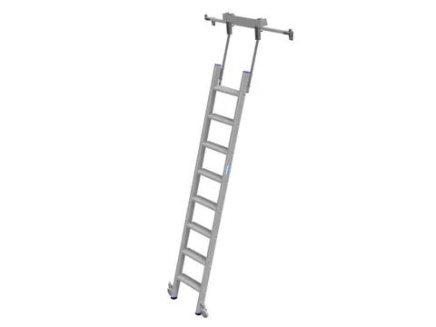 verrijdbare stellingladder,balk L 2,2m,v. H tot 2,37m,8,treden