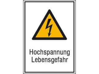 waarschuwings-combibord,v. binnen/buiten,Hoogspanning levensgevaar - 1