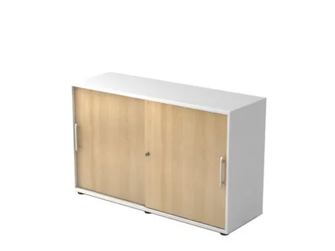 kantoor-schuifdeurkast HxBxD 748x1200x400mm romp wit front eiken 2 OH