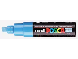 Verfstift Posca PC8K Brede punt 8mm schuin lichtblauw