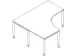 Bureau À Retour À Hauteur Réglable Piètement Alu Argent Finition N