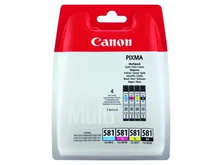Canon CLI-581 Inktcartridges Zwart + 3 Kleuren Set - 1