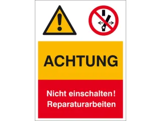 combi-bord waarschuwing/verbod,Let op! Niet inschakelen - 1
