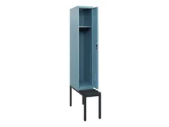 locker met bank,HxBxD 1950x300x815mm,1vak,vak B 300mm,cilinderslot