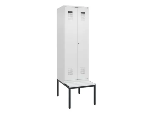 PBM-locker met bank,HxBxD 2120x600x815mm,2vak,vak B 300mm